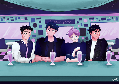 fully rendered piece waist up (mid background)