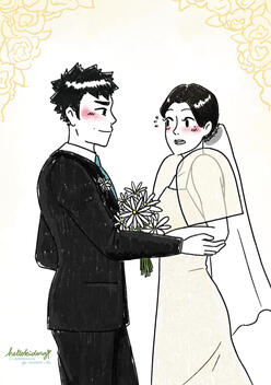 flat color waist up (sketchy style)