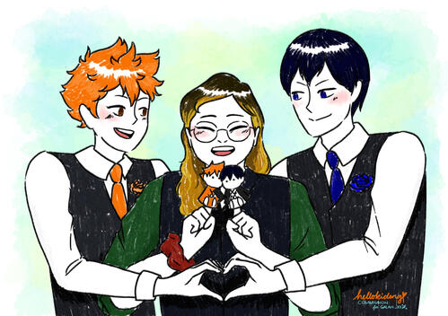 flat color waist up (sketchy style)