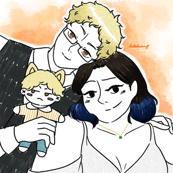 flat color bust up (sketchy style)