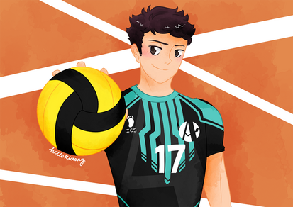 fully rendered piece full body (with simple props)